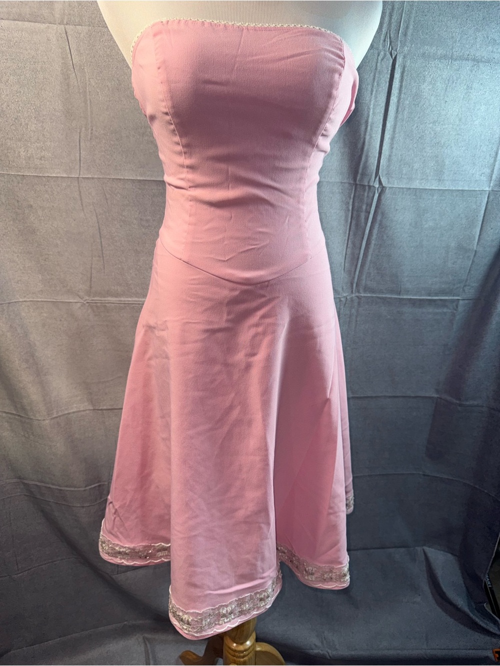 1548-Ruby Rox Strapless Light Pink A-Line Dress